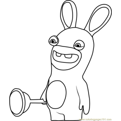 Rabbid Free Coloring Page for Kids