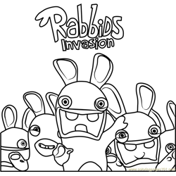 Rabbids Invasion Free Coloring Page for Kids