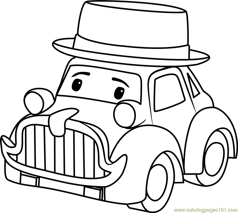 Musty Coloring Page for Kids - Free Robocar Poli Printable Coloring