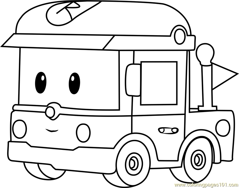 Rody Coloring Page for Kids - Free Robocar Poli Printable Coloring