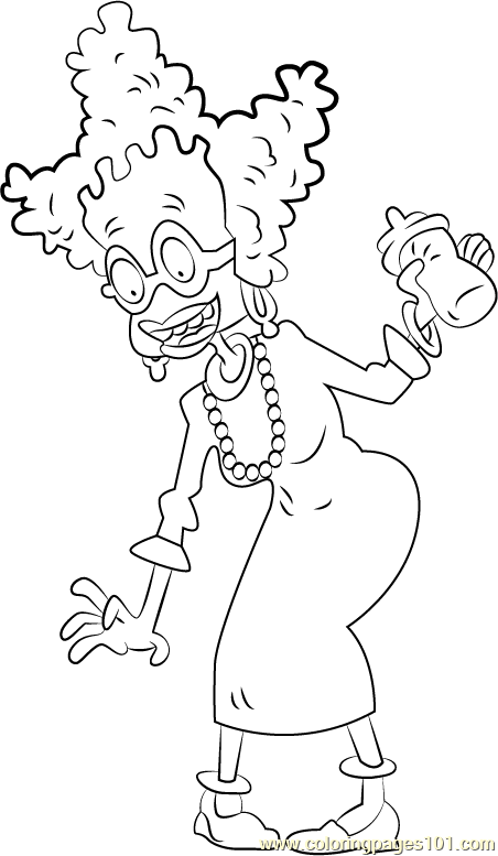 Didi Pickles Coloring Page for Kids - Free Rugrats Printable Coloring