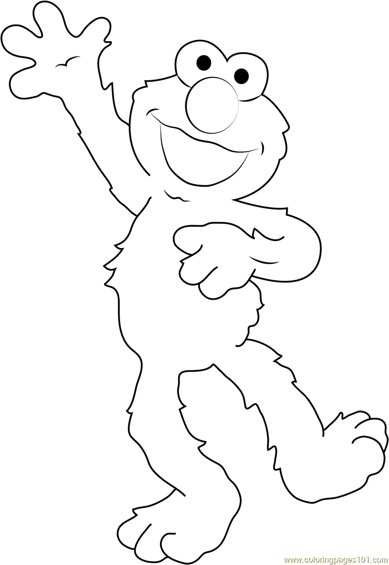 Elmo the Muppet Coloring Page for Kids Free Sesame