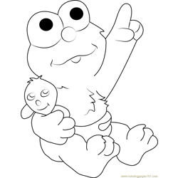 Baby Elmo Free Coloring Page for Kids