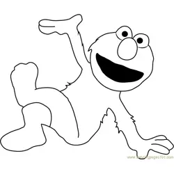 Elmo Smiling Free Coloring Page for Kids