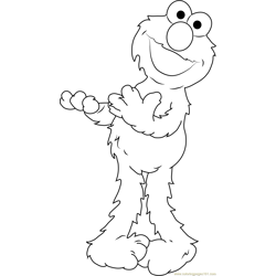 Elmo having Fun Free Coloring Page for Kids