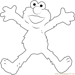 Elmo in Sesame Street Free Coloring Page for Kids