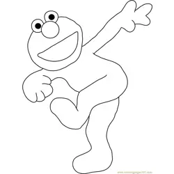 Happy Elmo Free Coloring Page for Kids