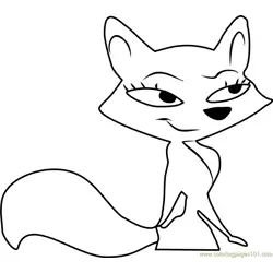 Cute Fox Free Coloring Page for Kids