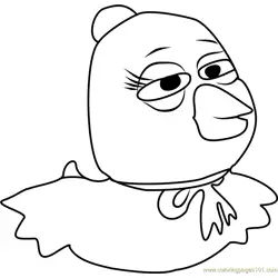 Ms Duck Free Coloring Page for Kids