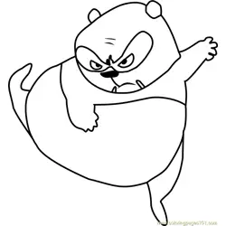 Panda in Action Free Coloring Page for Kids