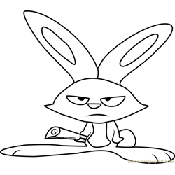 Rabbit is Mad Free Coloring Page for Kids