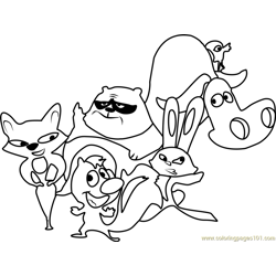 Skunk Fu Army Free Coloring Page for Kids