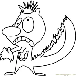 Skunk Shocked Free Coloring Page for Kids