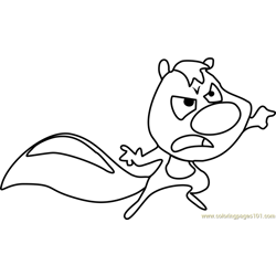 Skunk fighting Free Coloring Page for Kids