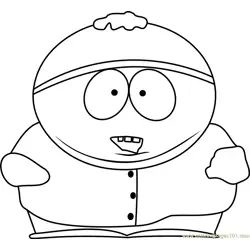 Eric Cartman from South Park Free Coloring Page for Kids