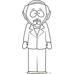 Gerald Broflovski from South Park Free Coloring Page for Kids
