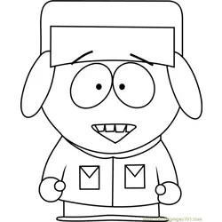 Kyle Broflovski from South Park Free Coloring Page for Kids