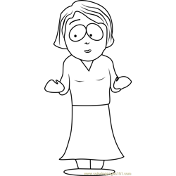 Linda Stotch from South Park Free Coloring Page for Kids