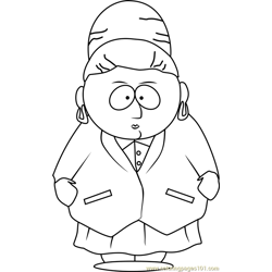 Sheila Broflovski from South Park Free Coloring Page for Kids
