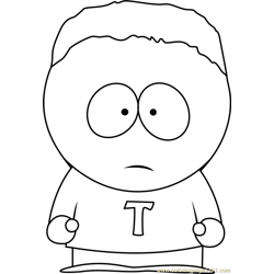 Token Black from South Park Free Coloring Page for Kids