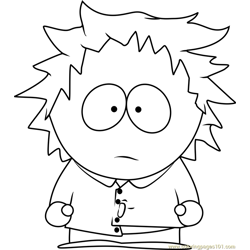 Tweek Tweak from South Park Free Coloring Page for Kids