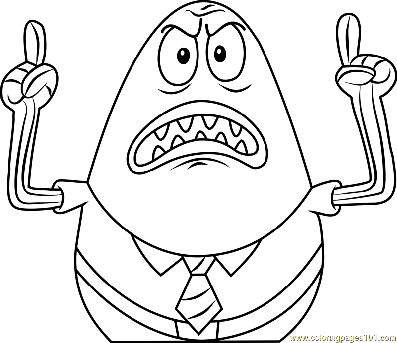 Angry Jack Coloring Page for Kids - Free SpongeBob SquarePants