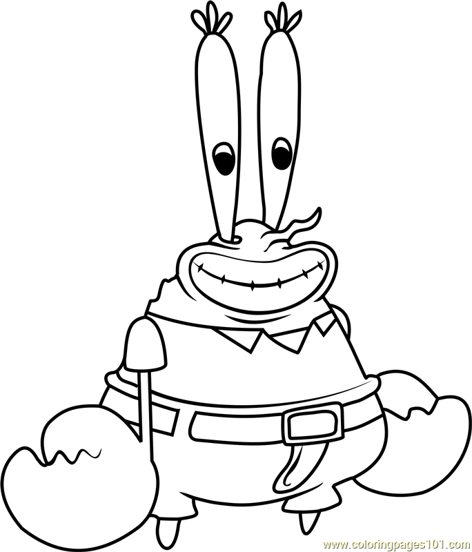 Spongebob Squarepants Coloring Pages Mr Krabs.