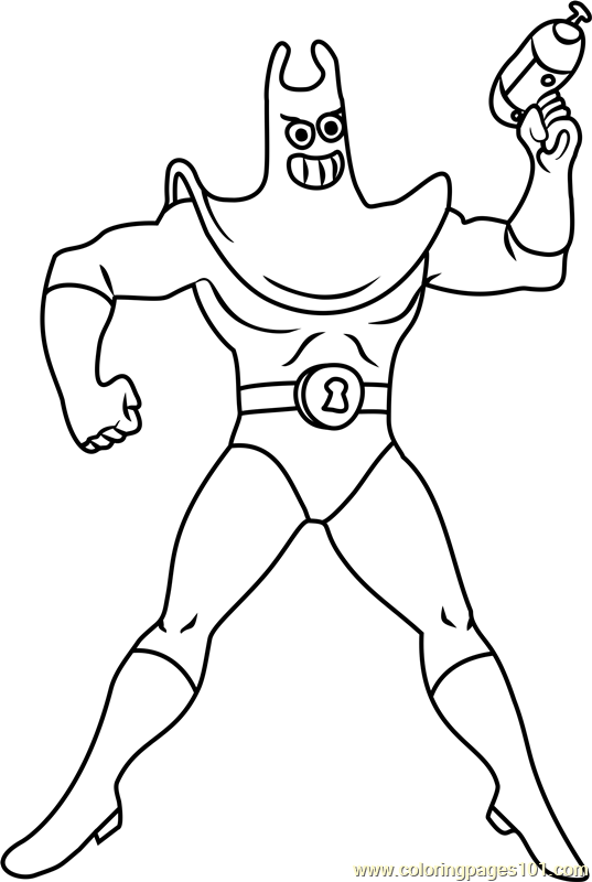 Man Ray Coloring Page for Kids - Free SpongeBob SquarePants Printable