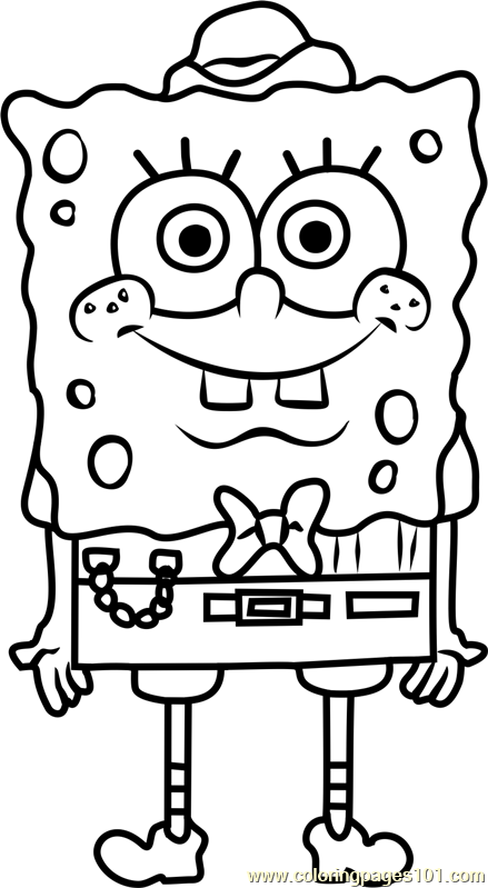 SpongeBuck SquarePants Coloring Page for Kids - Free SpongeBob