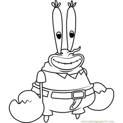 Eugene Krabs Free Coloring Page for Kids
