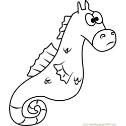 Mystery the Seahorse Free Coloring Page for Kids