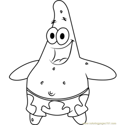 Patrick Star Free Coloring Page for Kids