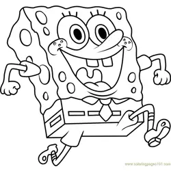SpongeBob Free Coloring Page for Kids