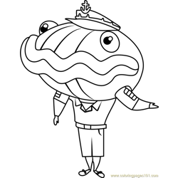 Captain Clam Stoked Free Coloring Page for Kids