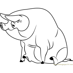 Pig Stoked Free Coloring Page for Kids