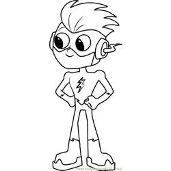 Kid Flash Free Coloring Page for Kids