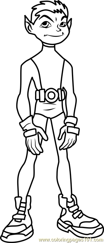 Beast Boy Coloring Page for Kids - Free Teen Titans Printable Coloring