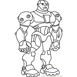 Cyborg Free Coloring Page for Kids