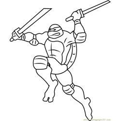 Leonardo Attacking Free Coloring Page for Kids