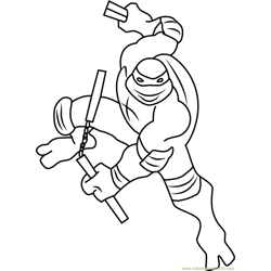 Michelangelo Free Coloring Page for Kids