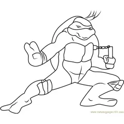 Mikey Ready for Attack Free Coloring Page for Kids