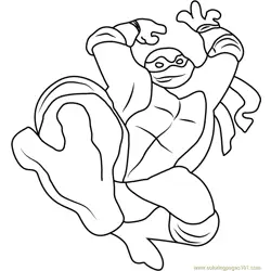 Ninja Turtles Jumps Free Coloring Page for Kids