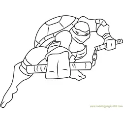 Ninja Turtles Mikey Free Coloring Page for Kids
