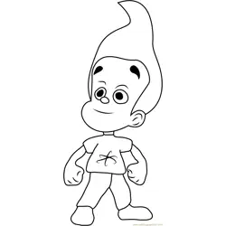 Cute Jimmy Neutron Free Coloring Page for Kids