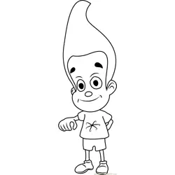 Happy Jimmy Neutron Free Coloring Page for Kids