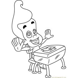Jimmy Neutron Genius Boy Free Coloring Page for Kids