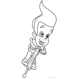 Jimmy Neutron Playing Free Coloring Page for Kids