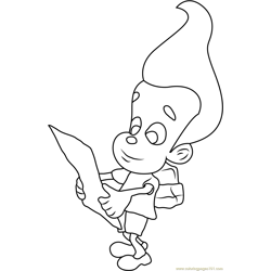 Jimmy Neutron See Latter Free Coloring Page for Kids