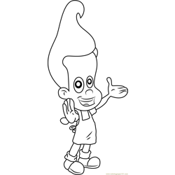 Smiling Jimmy Neutron Free Coloring Page for Kids