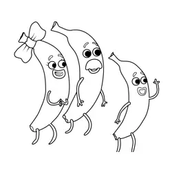 Banana family The Amazing World of Gumball Free Coloring Page for Kids